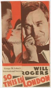 5m312 SO THIS IS LONDON herald 1930 Will Rogers & young Maureen O'Sullivan, George M. Cohan