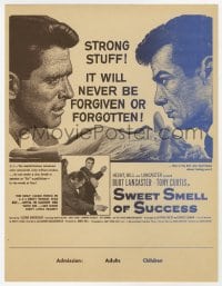 5m412 SWEET SMELL OF SUCCESS herald 1957 Burt Lancaster as Hunsecker, Tony Curtis as Sidney Falco!