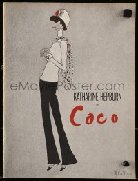 5m642 COCO stage play souvenir program book 1969 Beaton art of Katharine Hepburn as Chanel founder!