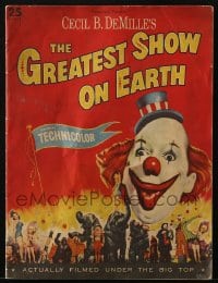 5m665 GREATEST SHOW ON EARTH souvenir program book 1952 Cecil B. DeMille circus classic!