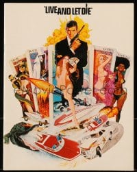 5m688 LIVE & LET DIE English souvenir program book 1973 McGinnis art of Roger Moore as James Bond!