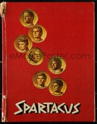 5m726 SPARTACUS hardcover souvenir program book 1961 Stanley Kubrick, art of top cast on gold coins!