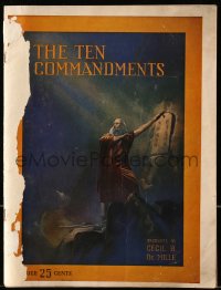 5m736 TEN COMMANDMENTS souvenir program book 1923 Cecil B. DeMille, includes local theater herald!