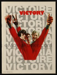 5m743 VICTORY souvenir program book 1981 John Huston, Jarvis art of Stallone, Caine & Pele, soccer!