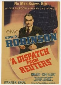 5m011 DISPATCH FROM REUTERS mini WC 1940 Edward G. Robinson's shadow covers the entire world!