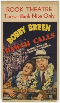 5m017 HAWAII CALLS mini WC 1938 Ned Sparks & young Bobby Breen playing ukulele & singing, rare!