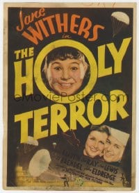 5m018 HOLY TERROR mini WC 1937 cute Jane Withers with Tony Martin & pretty Leah Ray, rare!