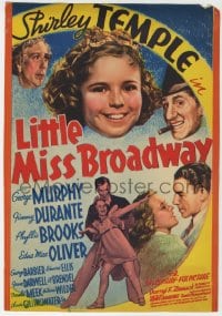 5m021 LITTLE MISS BROADWAY mini WC 1938 great images of Shirley Temple, George Murphy & Durante!