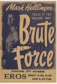 5m241 BRUTE FORCE herald 1947 Jules Dassin, barechested Burt Lancaster & sexy Yvonne DeCarlo!