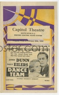 5m246 CAPITOL THEATRE herald 1932 Charlie Chan's Chance, Dance Team, House Divided, Nice Women!