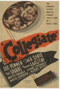 5m250 COLLEGIATE herald 1936 Betty Grable, Jack Oakie & Lynn Overman, screwball comedy!