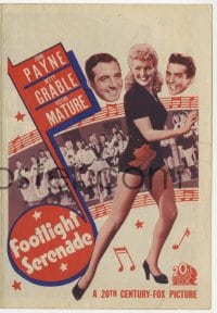 5m264 FOOTLIGHT SERENADE herald 1942 sexy full-length Betty Grable, John Payne, Victor Mature!