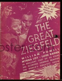 5m367 GREAT ZIEGFELD herald 1937 great images of William Powell, Luise Rainer & Myrna Loy!