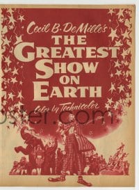 5m368 GREATEST SHOW ON EARTH herald 1952 Cecil B. DeMille classic, Charlton Heston, James Stewart