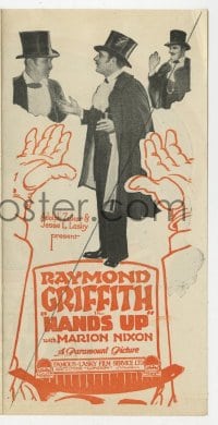 5m270 HANDS UP English herald 1926 Raymond Griffith, Marion Nixon, Civil War comedy!