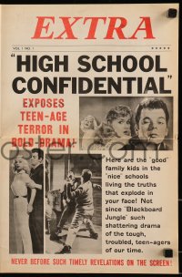 5m372 HIGH SCHOOL CONFIDENTIAL herald + 2 odd supplements 1958 sexy bad teen Mamie Van Doren!