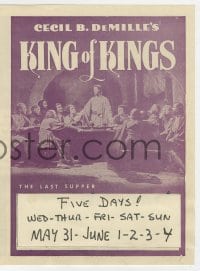 5m278 KING OF KINGS herald R1960s Cecil B. DeMille epic, H.B. Warner as Jesus Christ!