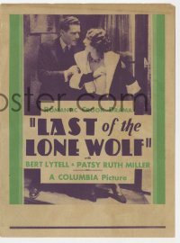 5m384 LAST OF THE LONE WOLF herald 1930 jewel thief turned detective Bert Lytell, Patsy Ruth Miller