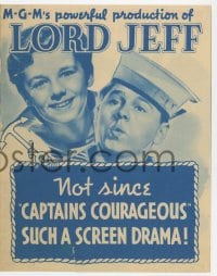 5m284 LORD JEFF herald 1938 Freddie Bartholomew in top hat & sailor Mickey Rooney!