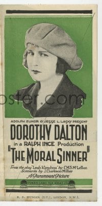5m290 MORAL SINNER English herald 1925 Dorothy Dalton, from the play by C.M.S. McLellan!