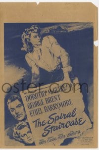5m313 SPIRAL STAIRCASE herald 1946 art of Dorothy McGuire, George Brent & Ethel Barrymore!