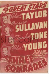 5m323 THREE COMRADES herald 1938 Margaret Sullavan, Robert Taylor, Robert Young, Franchot Tone