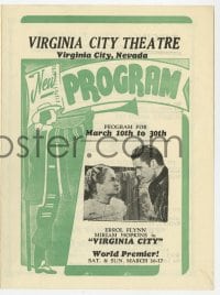 5m324 VIRGINIA CITY THEATRE herald 1940 Virginia City world premiere, Chump at Oxford, Hunchback!