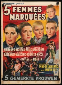 5p225 FIVE BRANDED WOMEN Belgian 1960 Silvana Mangano, Vera Miles, Barbara Bel Geddes, Jeanne Moreau!