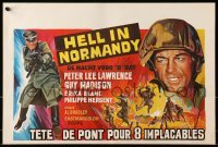 5p229 HELL IN NORMANDY Belgian 1968 Guy Madison, Peter Lee Lawrence, cool WWII art!