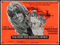 5p127 FAR FROM THE MADDING CROWD British quad R1970s Julie Christie, different day-glo design!