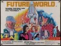 5p130 FUTUREWORLD British quad 1976 AIP, a world where you can't tell the mortals from the machines!