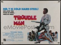 5p151 TROUBLE MAN British quad 1972 action art of Robert Hooks, one cat who plays like an army!