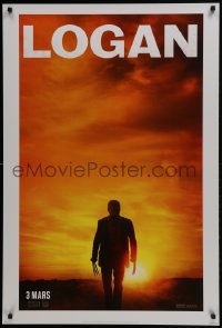 5p008 LOGAN style B teaser DS Canadian 1sh 2017 Jackman in the title role as Wolverine, claws out!