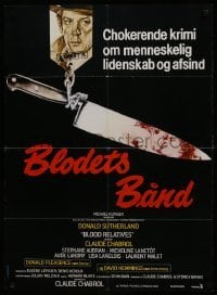 5p060 BLOOD RELATIVES Danish 1979 Claude Chabrol, completely different art of Donald Sutherland!