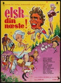 5p065 ELSK DIN NAESTE Danish 1967 Egil Kolsto's sexploitation comedy, completely wacky art!