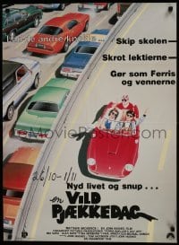 5p068 FERRIS BUELLER'S DAY OFF Danish 1986 completely different art of Broderick in Ferrari!