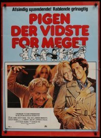 5p069 FOUL PLAY Danish 1979 wacky Lettick art of Goldie Hawn & Chevy Chase, screwball comedy!