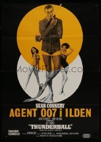 5p082 THUNDERBALL Danish R1960s art of Sean Connery as secret agent James Bond 007!