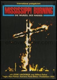 5p431 MISSISSIPPI BURNING East German 23x32 1989 Gene Hackman, Willem Dafoe, burning cross!