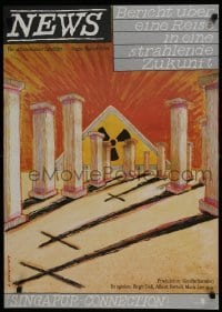 5p439 NUCLEAR CONSPIRACY East German 23x32 1988 nuclear, shadow crosses artwork by A. Brexendorff!