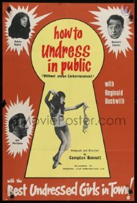 5p114 HOW TO UNDRESS IN PUBLIC WITHOUT UNDUE EMBARRASSMENT English double crown 1965 cool!