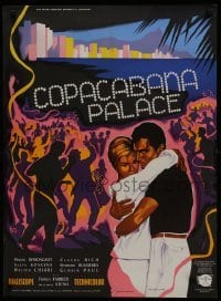 5p572 COPACABANA PALACE French 23x32 1964 Guy Gerard Noel art of silhouette of couple embracing!