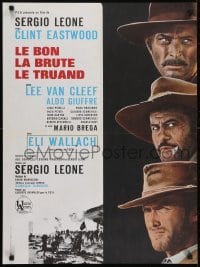 5p587 GOOD, THE BAD & THE UGLY French 23x31 R1970s Clint Eastwood, Lee Van Cleef, Sergio Leone!