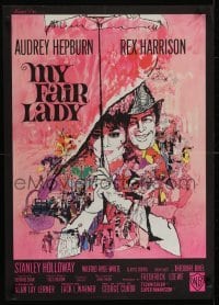 5p607 MY FAIR LADY French 22x31 1964 classic Bob Peak art of Audrey Hepburn & Rex Harrison!