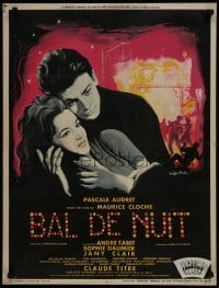 5p610 NIGHT DANCE HALL French 23x31 1959 Noel art of Paslace Audret, Sophie Daumier!