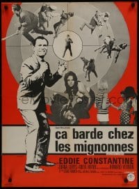5p620 RESIDENCE FOR SPIES French 23x31 1968 Eddie Constantine, Diana Lorys, great spy montage!