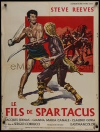 5p632 SLAVE French 24x31 1963 Il Figlio di Spartacus, art of Steve Reeves as the son of Spartacus!