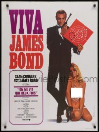 5p646 YOU ONLY LIVE TWICE French 24x32 R1970 art of Sean Connery as James Bond & sexy girl!