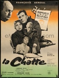 5p649 CAT French 20x27 1960 Henri Decoin's La Chatte, pretty Francoise Arnoul, Nazi Kurt Meisel!