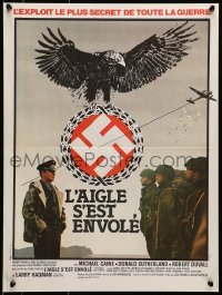 5p651 EAGLE HAS LANDED French 16x21 1977 Michael Caine in World War II, different Rene Ferracci art!